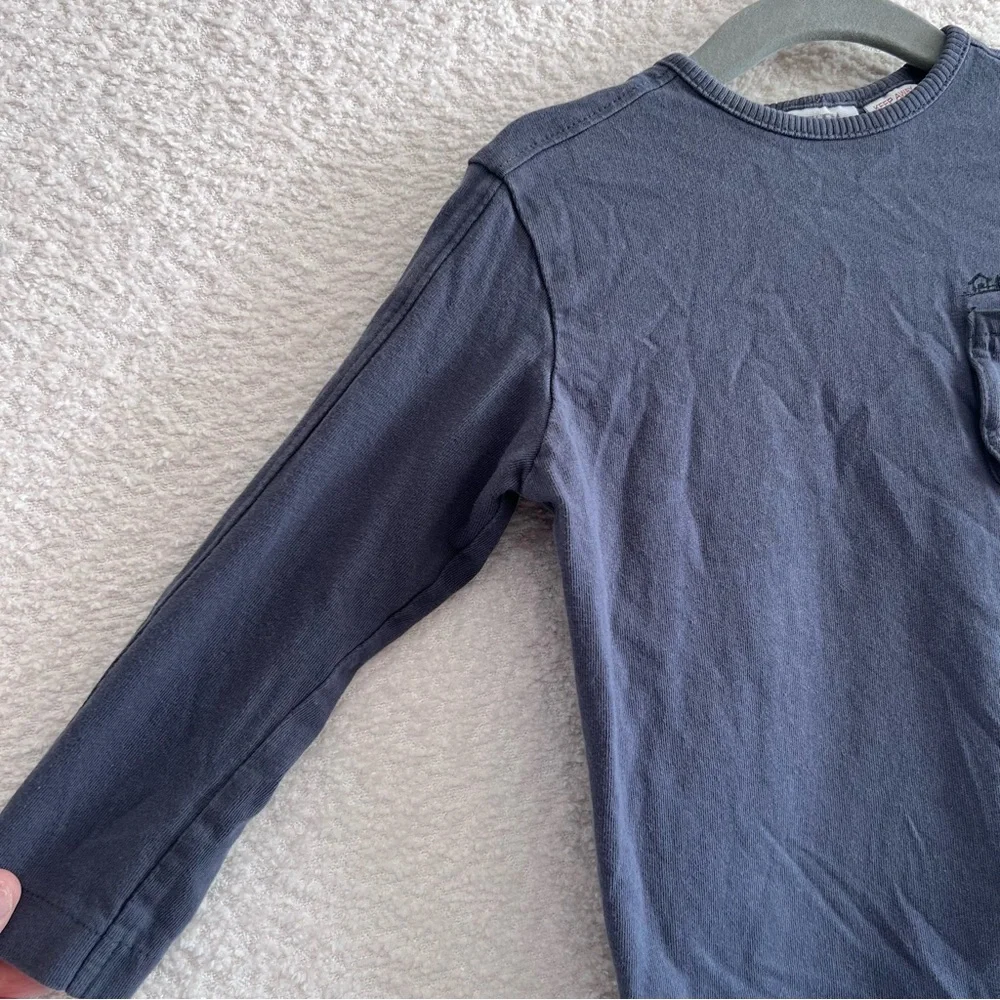 Zara Toddler Long Sleeve‎ Blue Shirt Front Pocket Size 2-3 Years